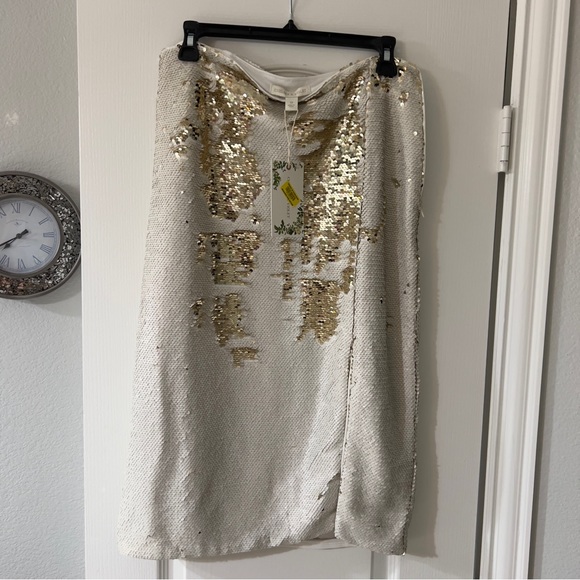 NWT* CHELSEA & VIOLET 2-Way Sequin Side-Slit Midi Pencil Skirt - Picture 11 of 13